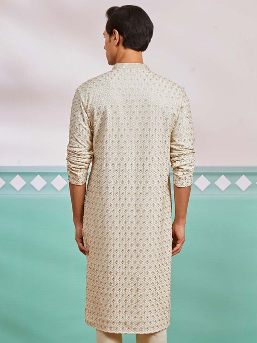 Meher Peach Embroidered Kurta