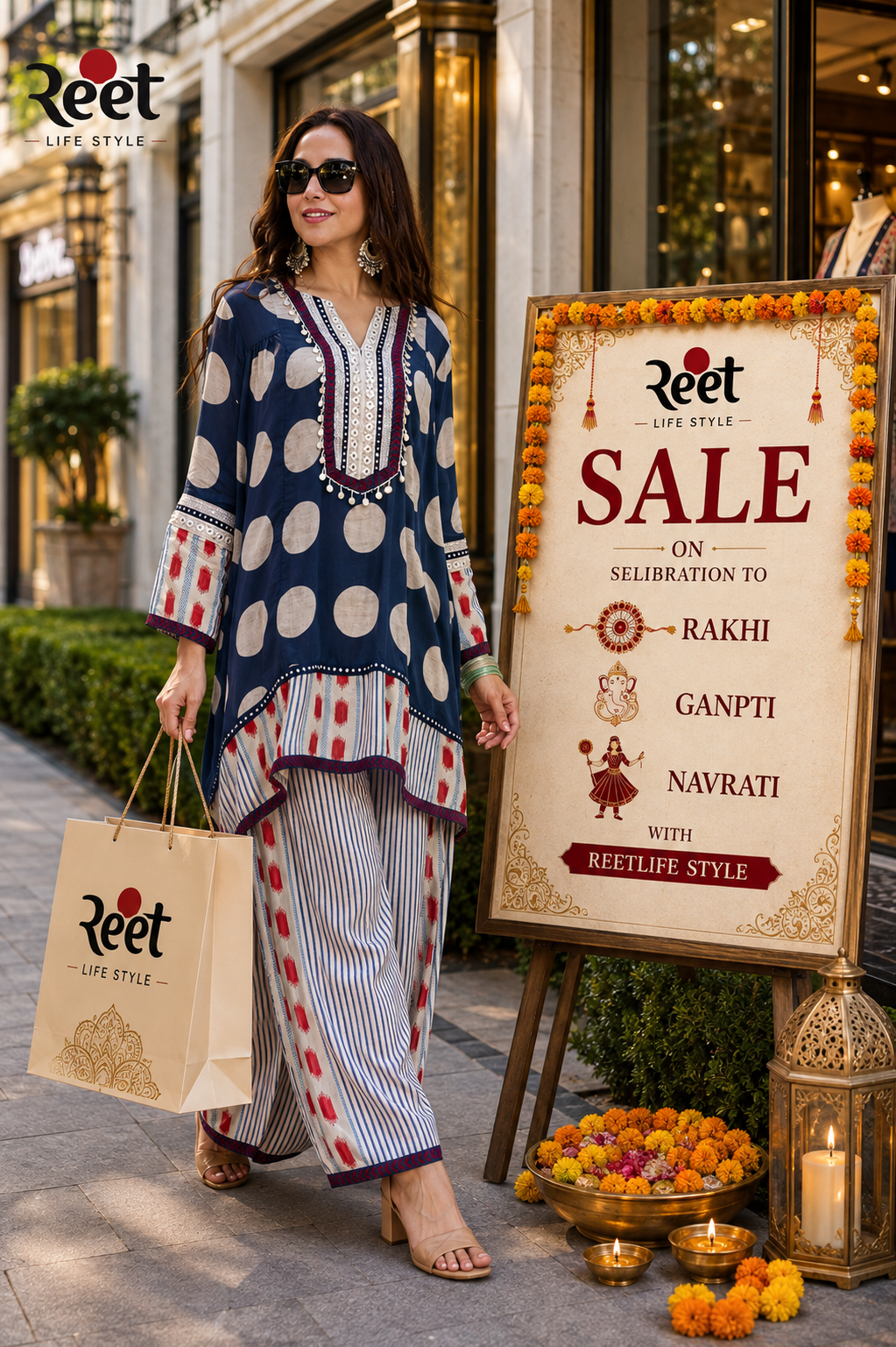Blue Bazaar A-Line Farshi Set
