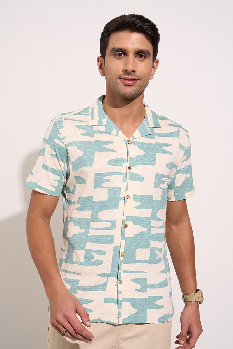 Printed cotton shirt for men