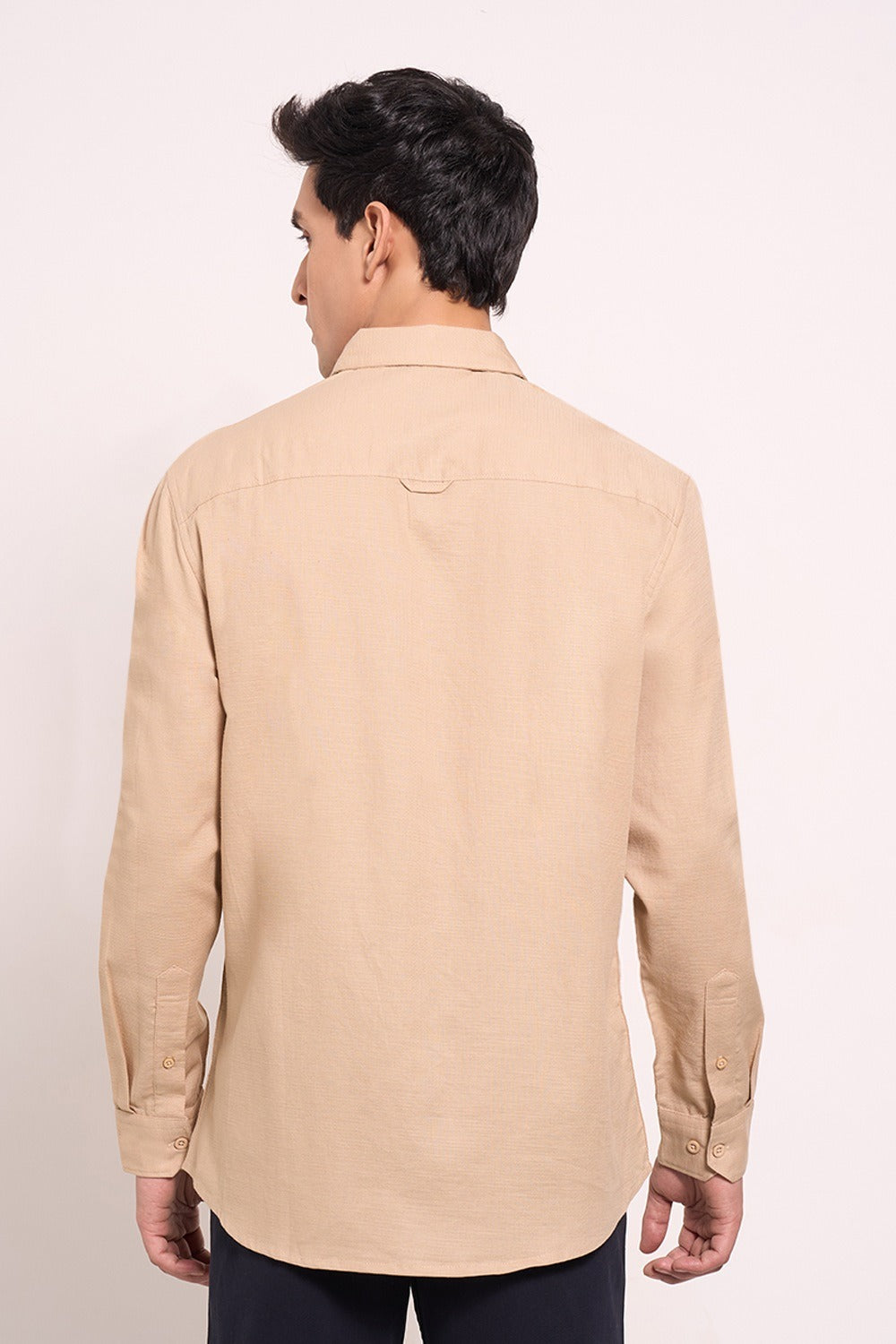 Beige shirt with chest pocket