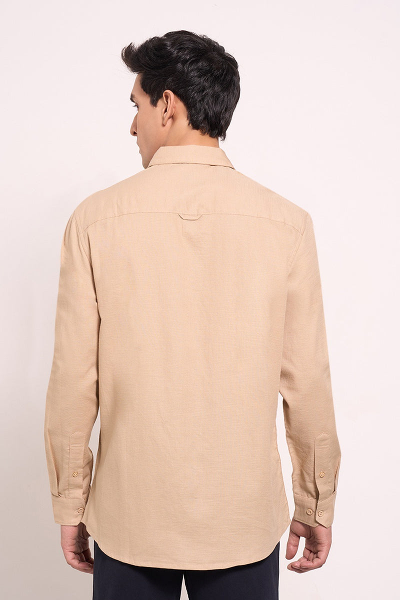 Beige shirt with chest pocket
