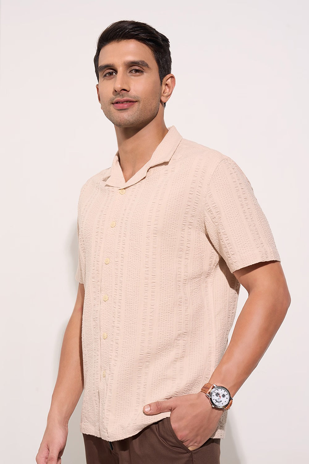 Men’s beige casual shirt