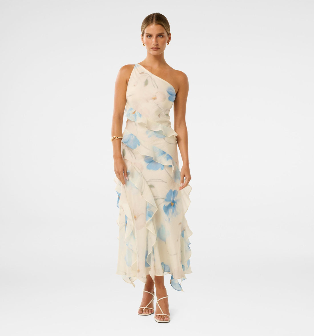 Belle One Shoulder Floral Gown