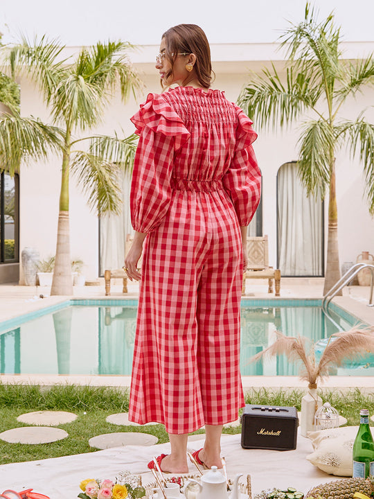 Check print one-piece