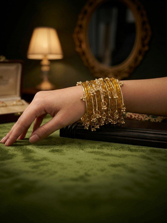 Rani Gulabo Ghungroo Bangle Set