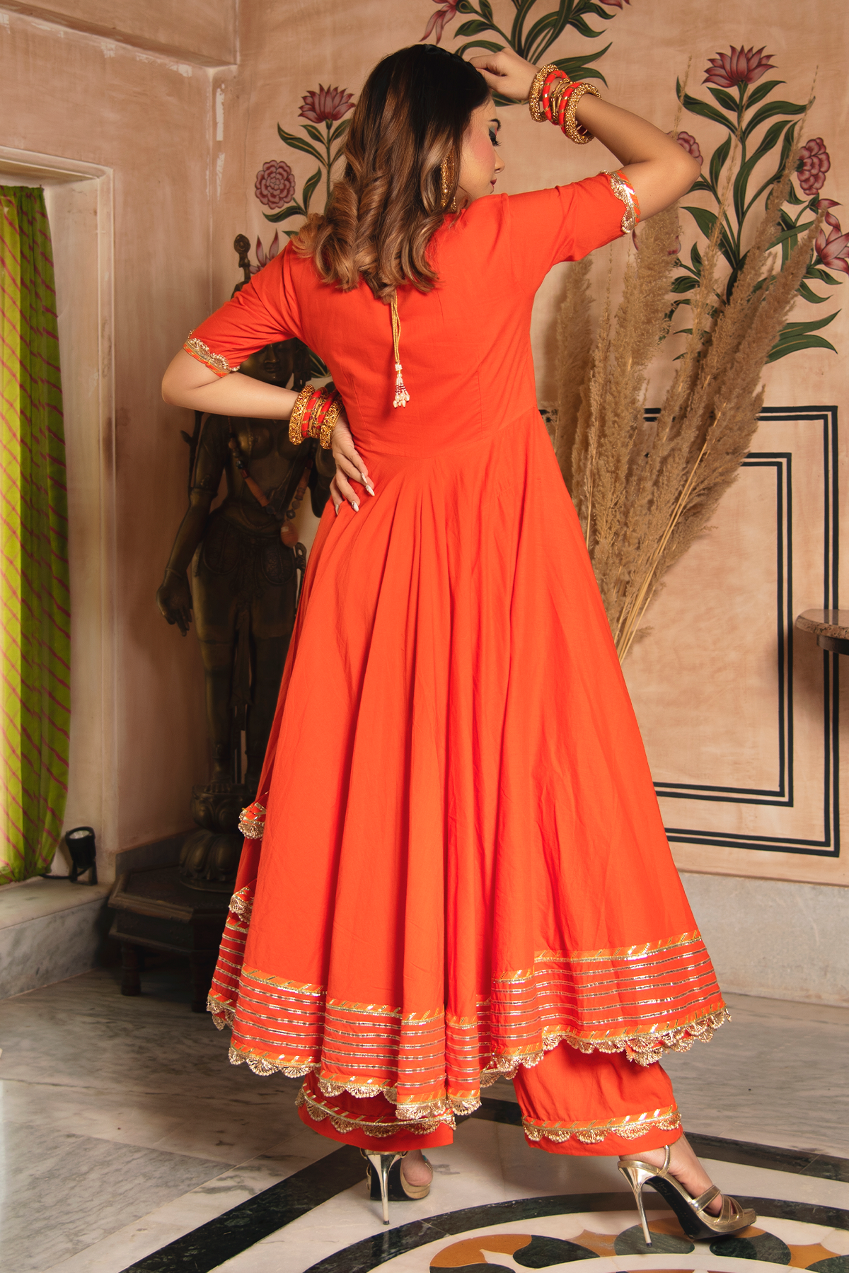 Organza dupatta with lace