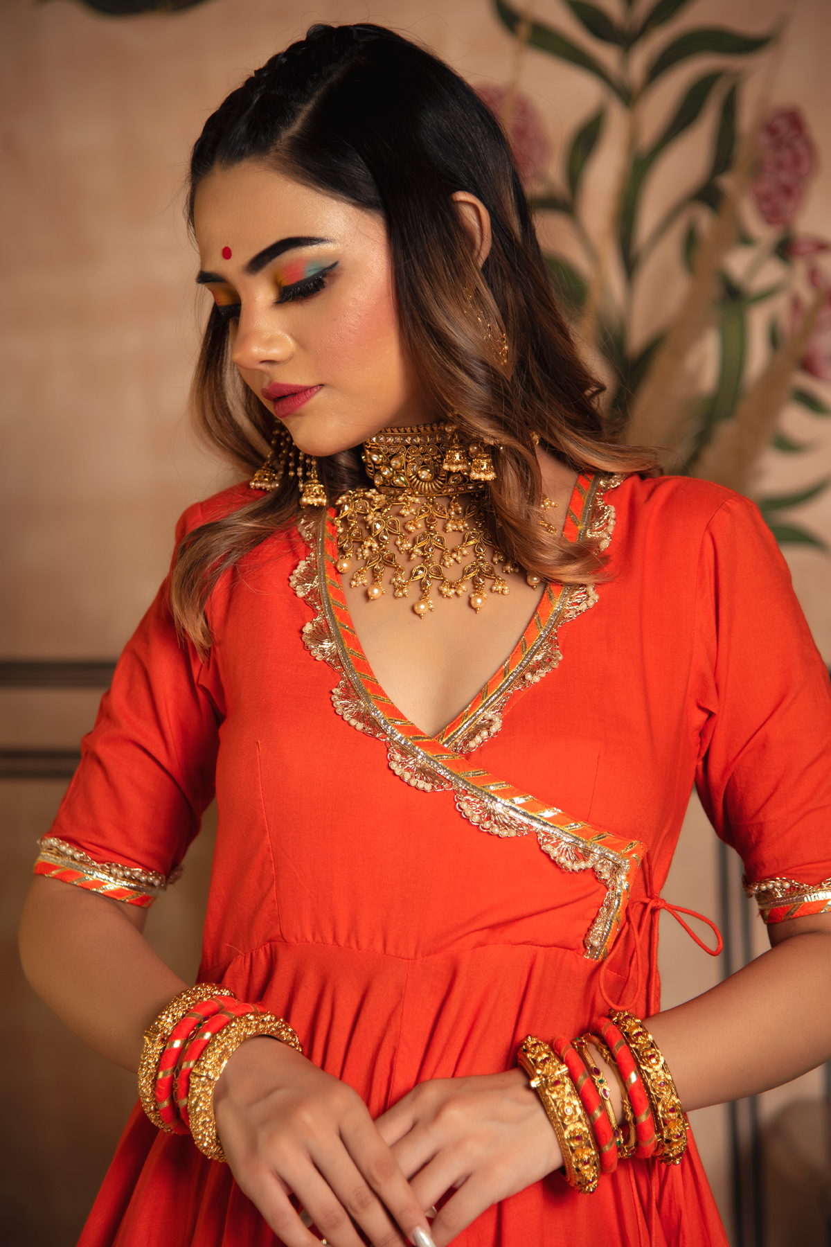 Bandhej organza dupatta