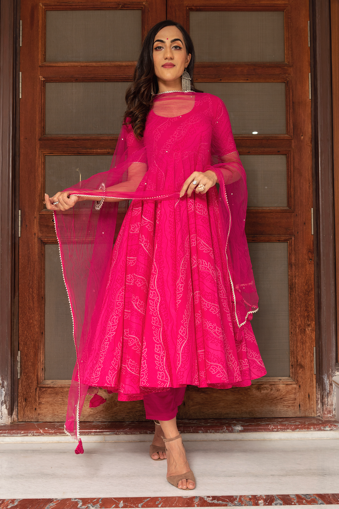 hand block printed Anarkali