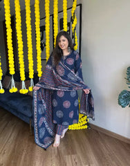 Ajrakh print cotton kurta