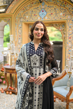 Muslin dupatta suit