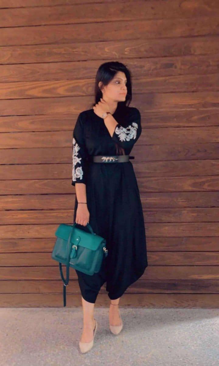 Liva Cotton Royal Blue Embroidered Jumpsuit