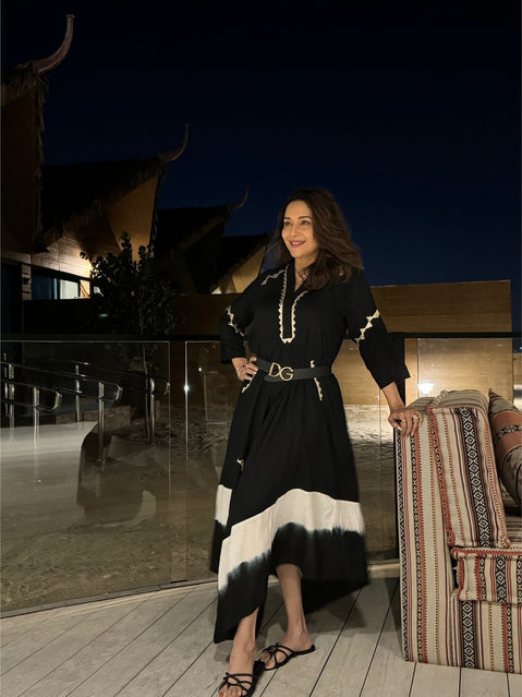 Black Leather Patchwork Dress