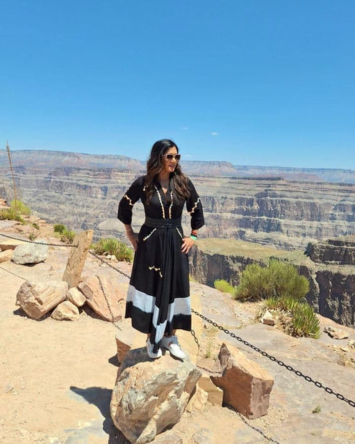 Black Leather Patchwork Dress