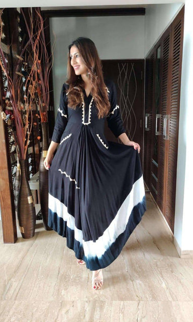 Black Leather Patchwork Dress