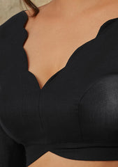 Linen blend blouse