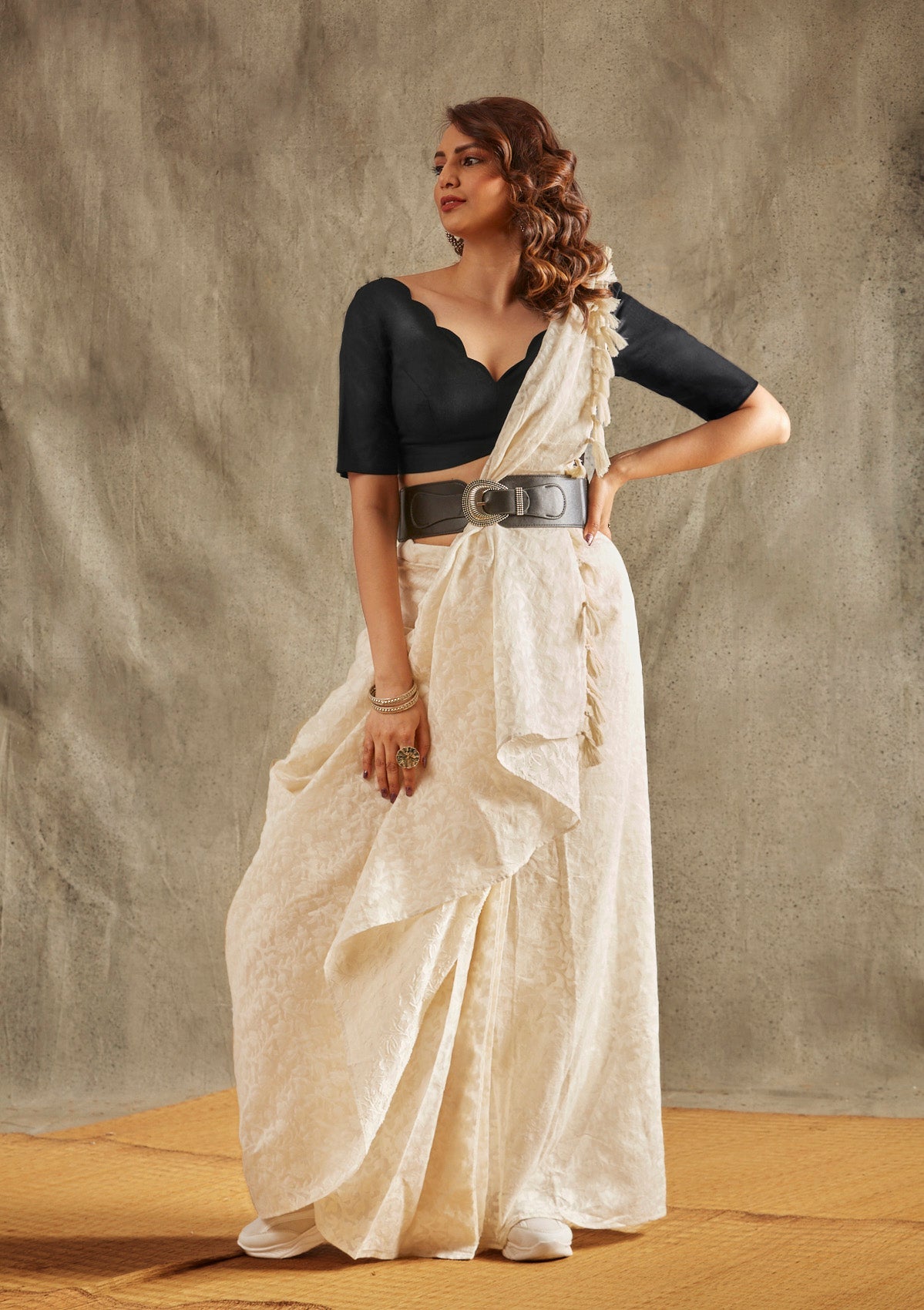 Elbow sleeve saree blouse