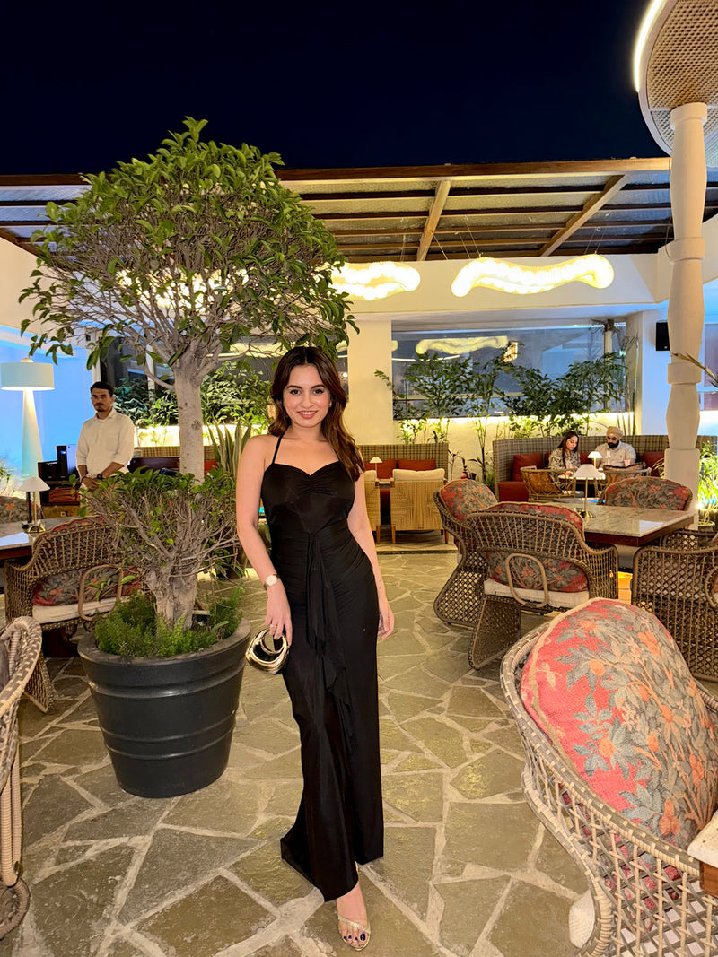 lycra black dress