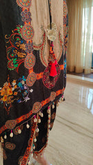 Hand-embroidered kurta dhoti set for women