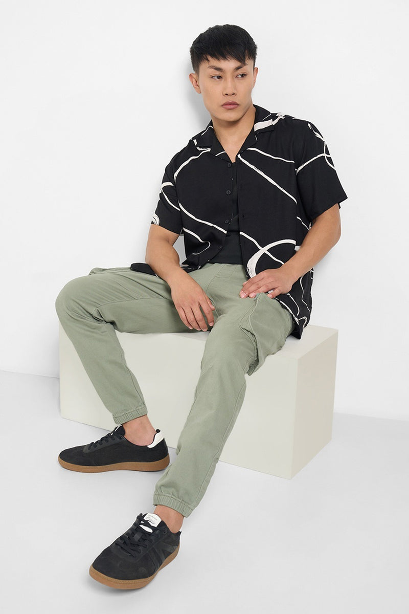 Black summer shirt men's