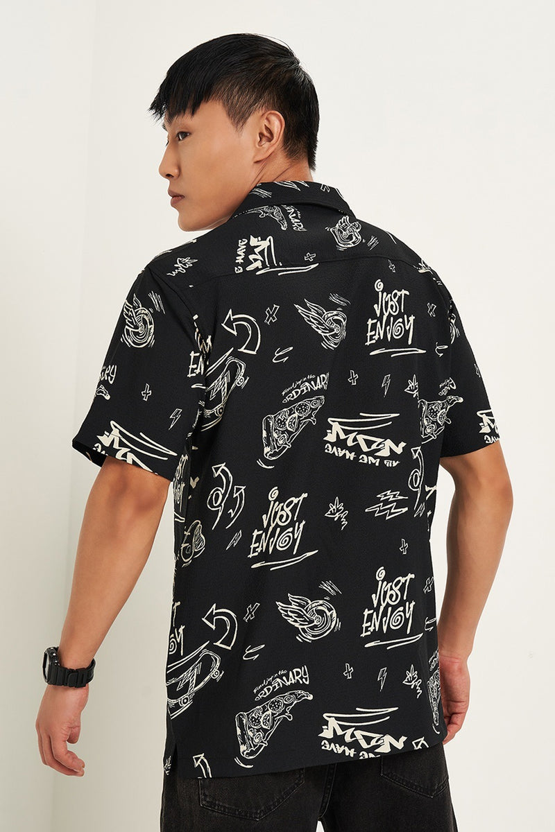 Short sleeve resort collar shirt