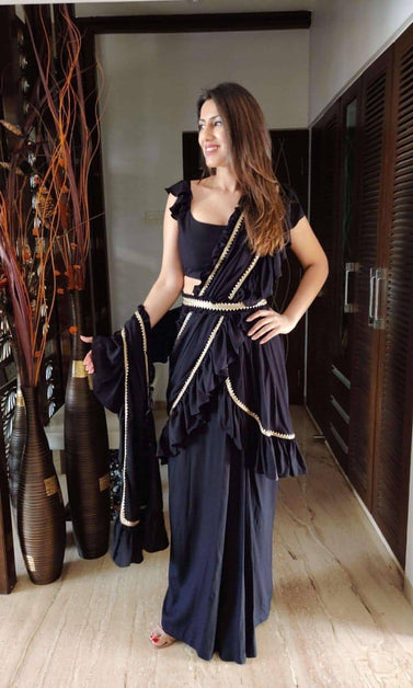 easy drape party sari