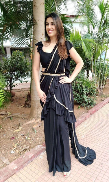 flowy cotton sari with pallu