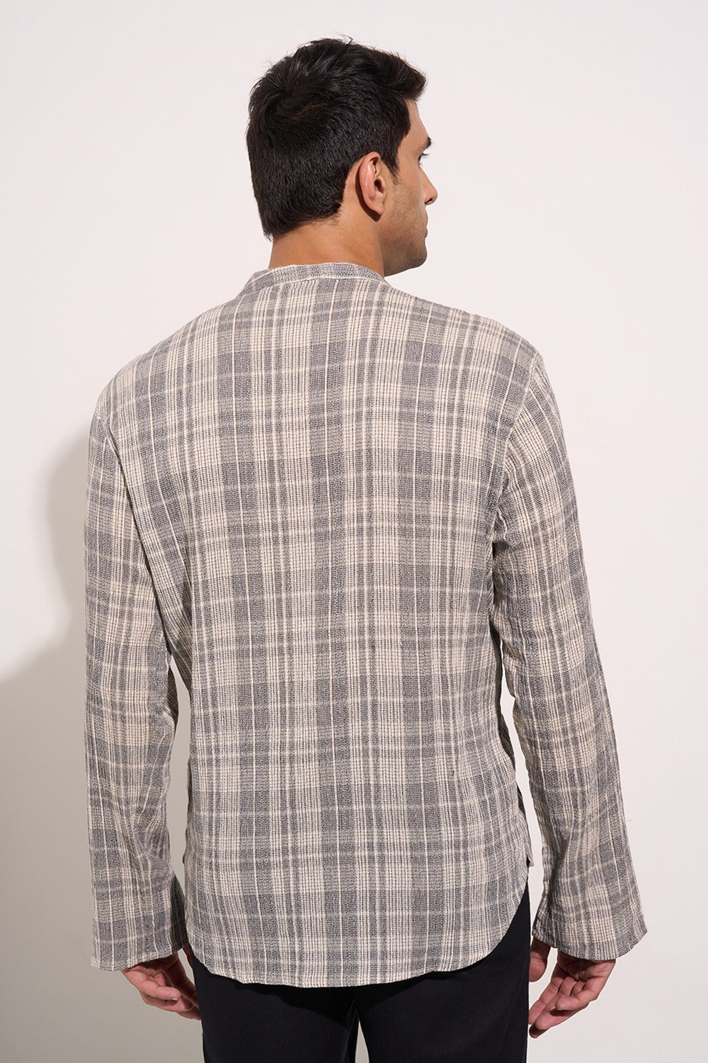 Kurta shirt with mandarin collar