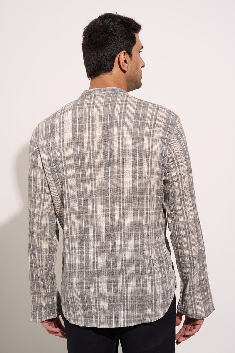 Kurta shirt with mandarin collar