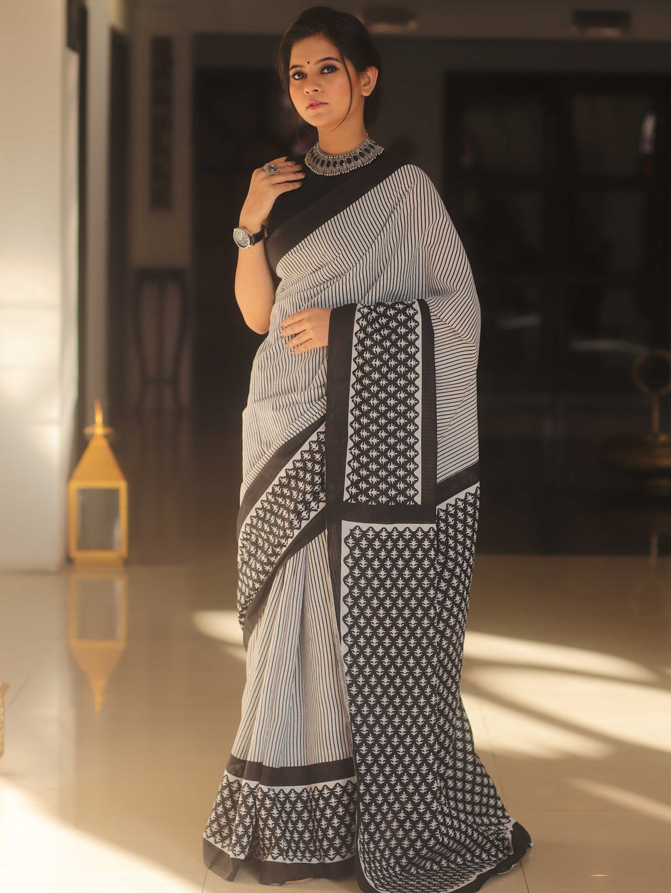 Mulmul cotton saree