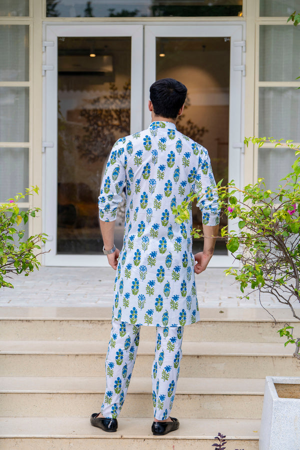 Blue cotton kurta pajama