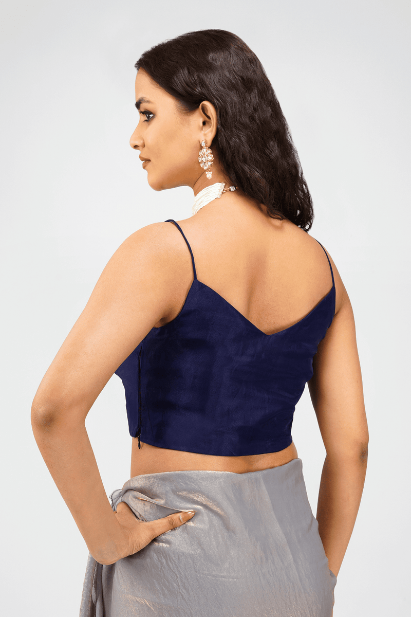 Blue Dreams Organza Noodle Strap Blouse