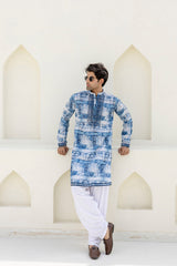Blue Resham thread kurta