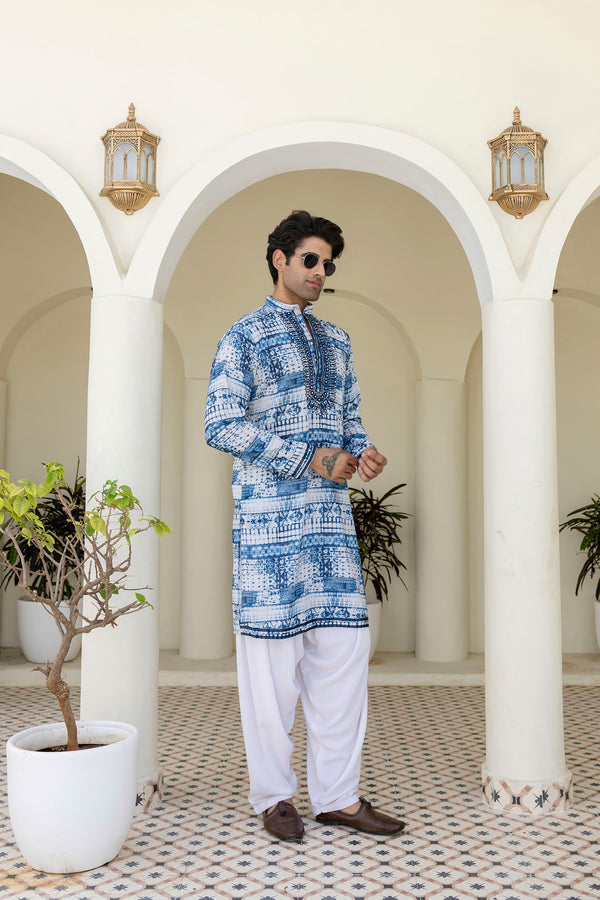 Lightweight linen kurta design