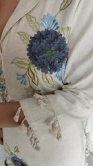 off white floral top and pants set
