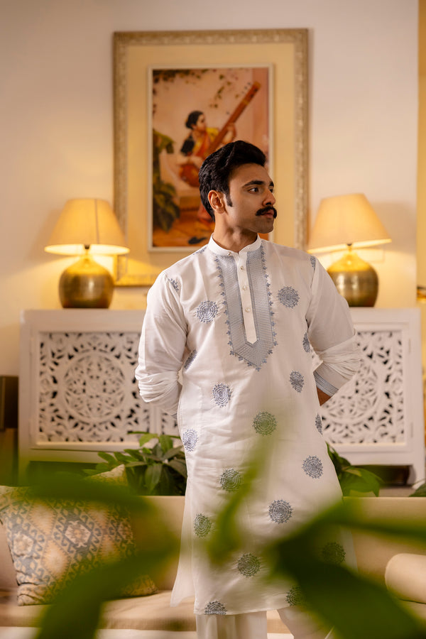 Men’s silk cotton kurta