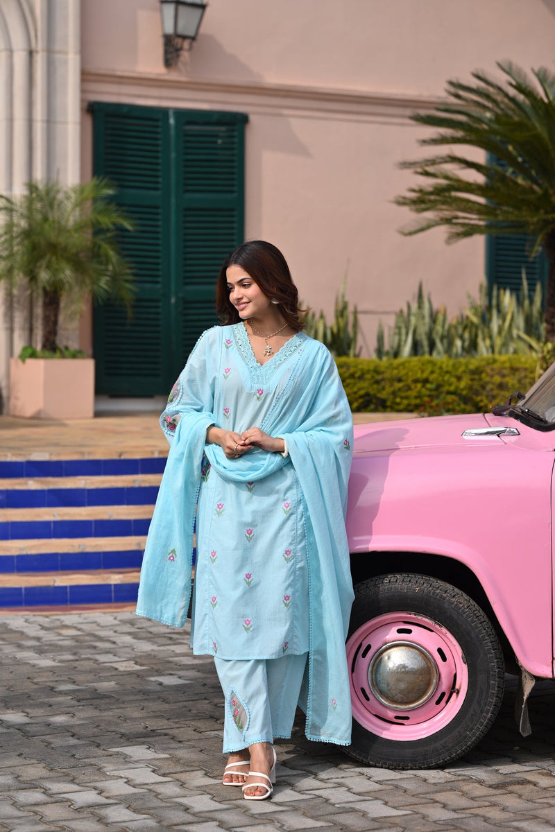 lightweight cotton suit set