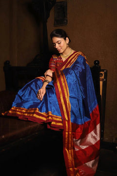 Neel Riwaayat Ilkal Pure Resham Saree