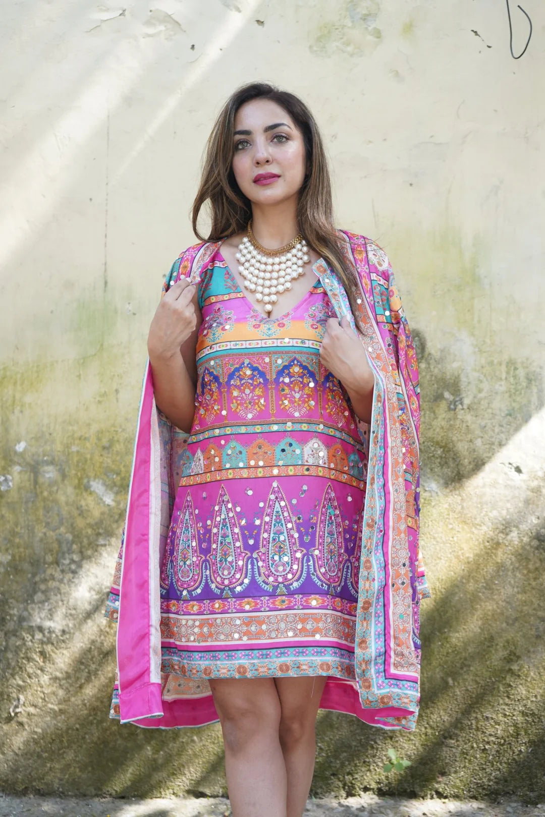 pink dress with shrug Max&Co. | Woman - Chiffon shrug