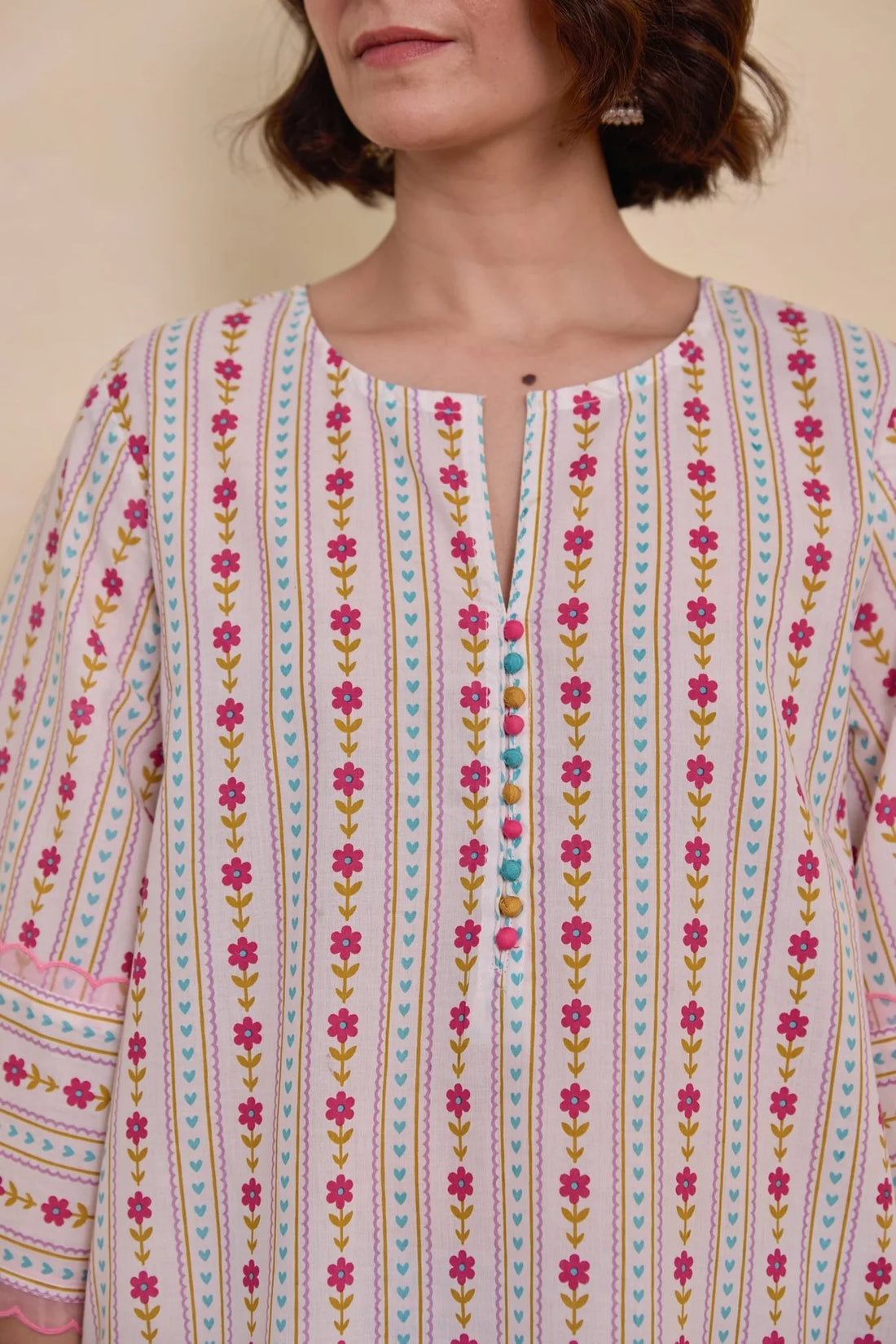 GINGHAM FLORAL PRINTED CO-ORD SET
