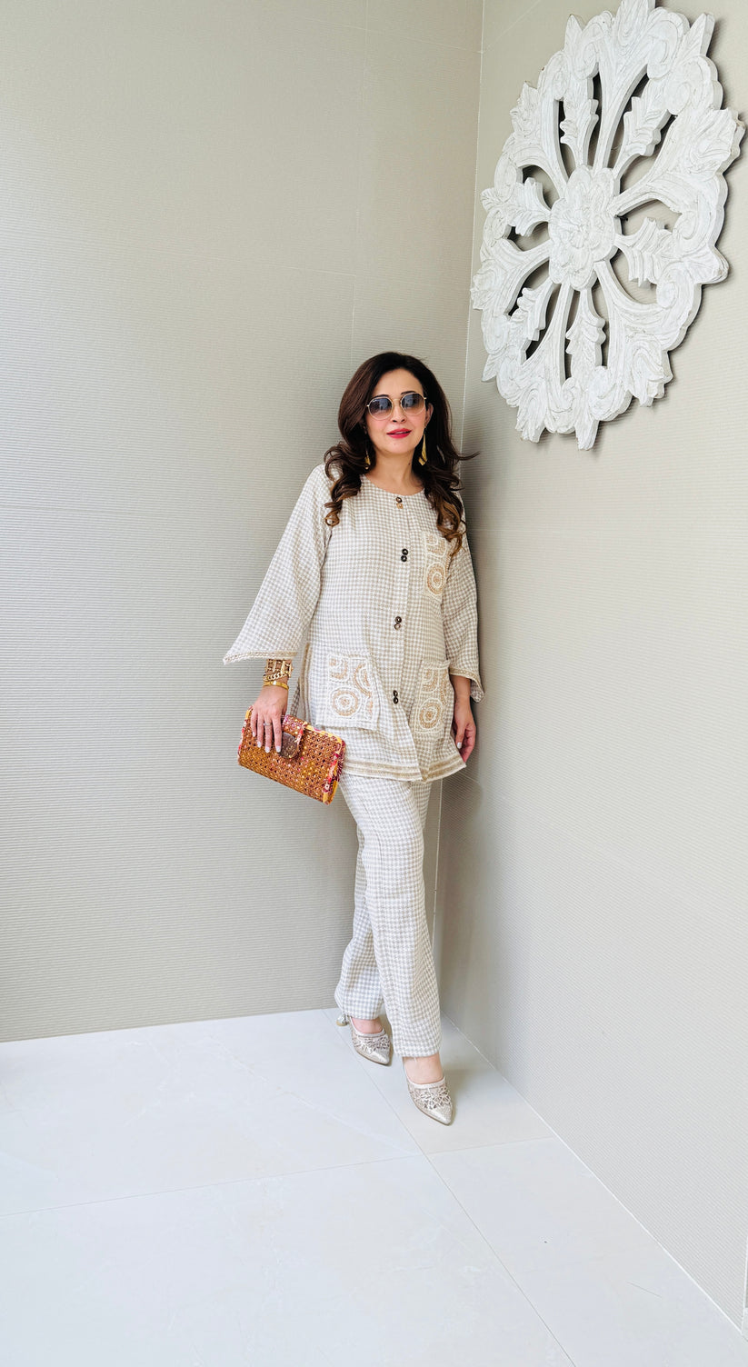 Casual jute two-piece set