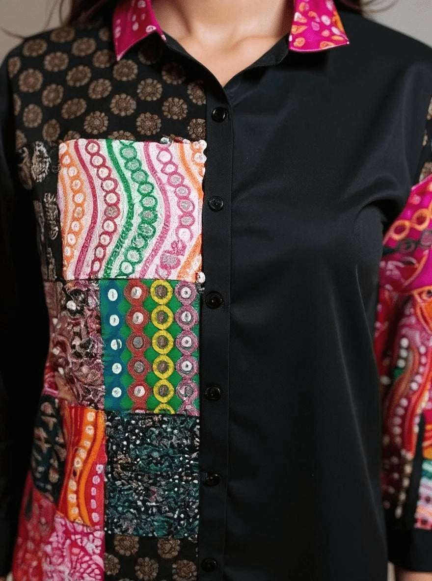 Woman Berang Patchwork Fusion Shirt