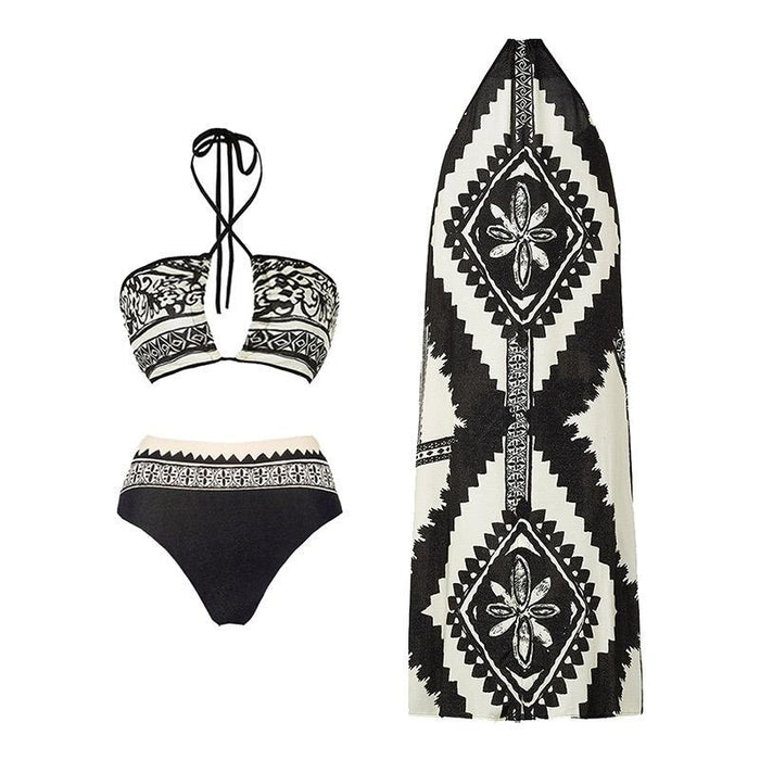 split swimsuit with sarong