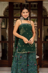 Bandhej kurta palazzo set