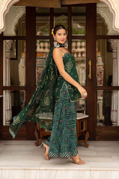 bottle green ethnic set