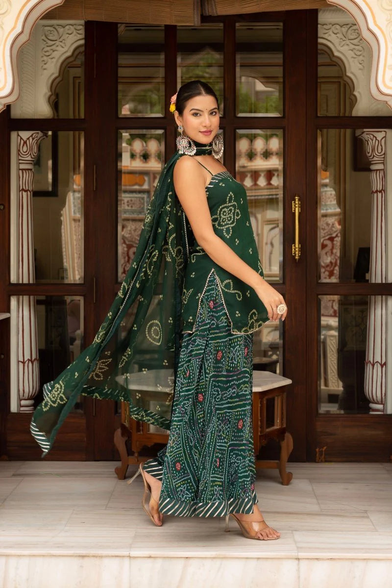 bottle green ethnic set