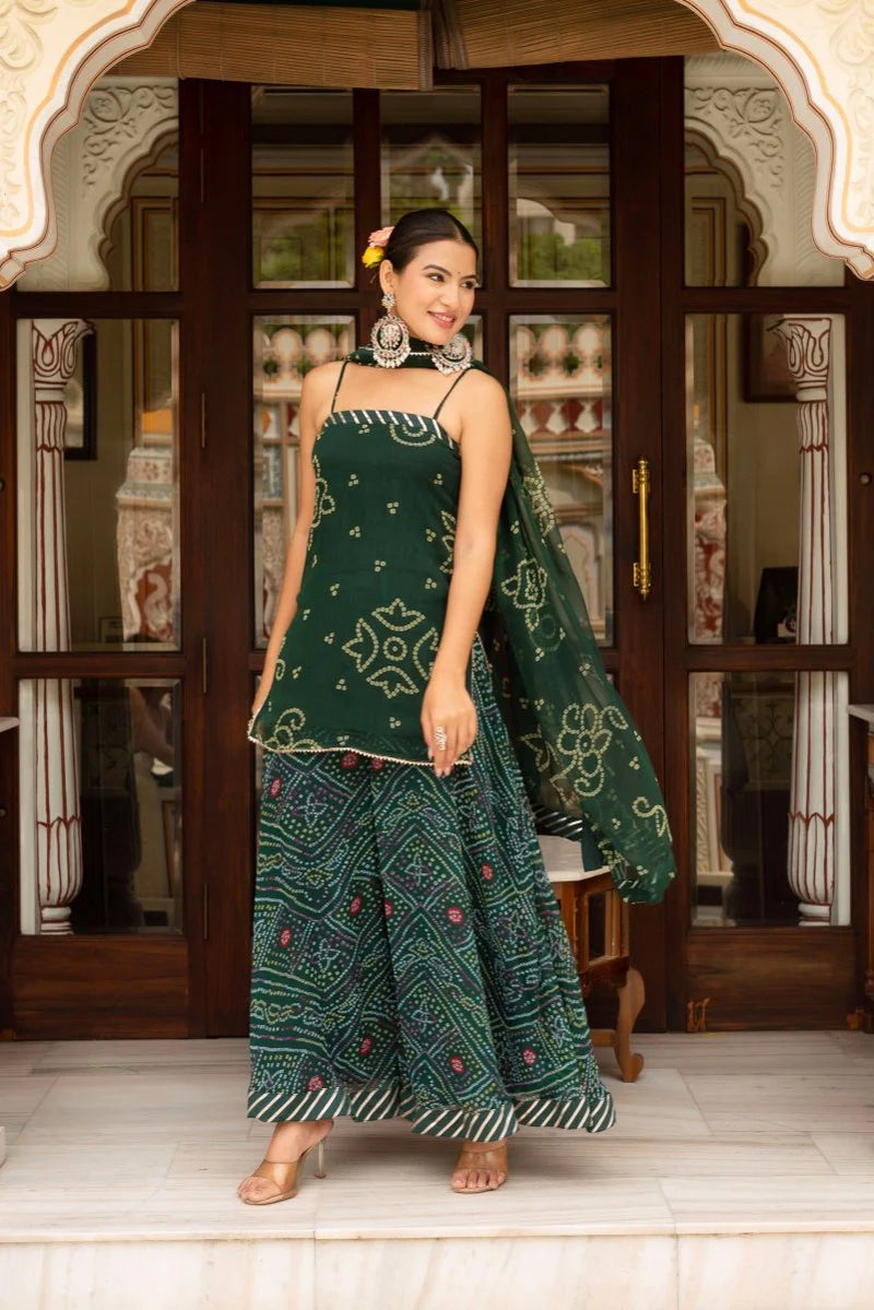 Georgette palazzo kurta with dupatta