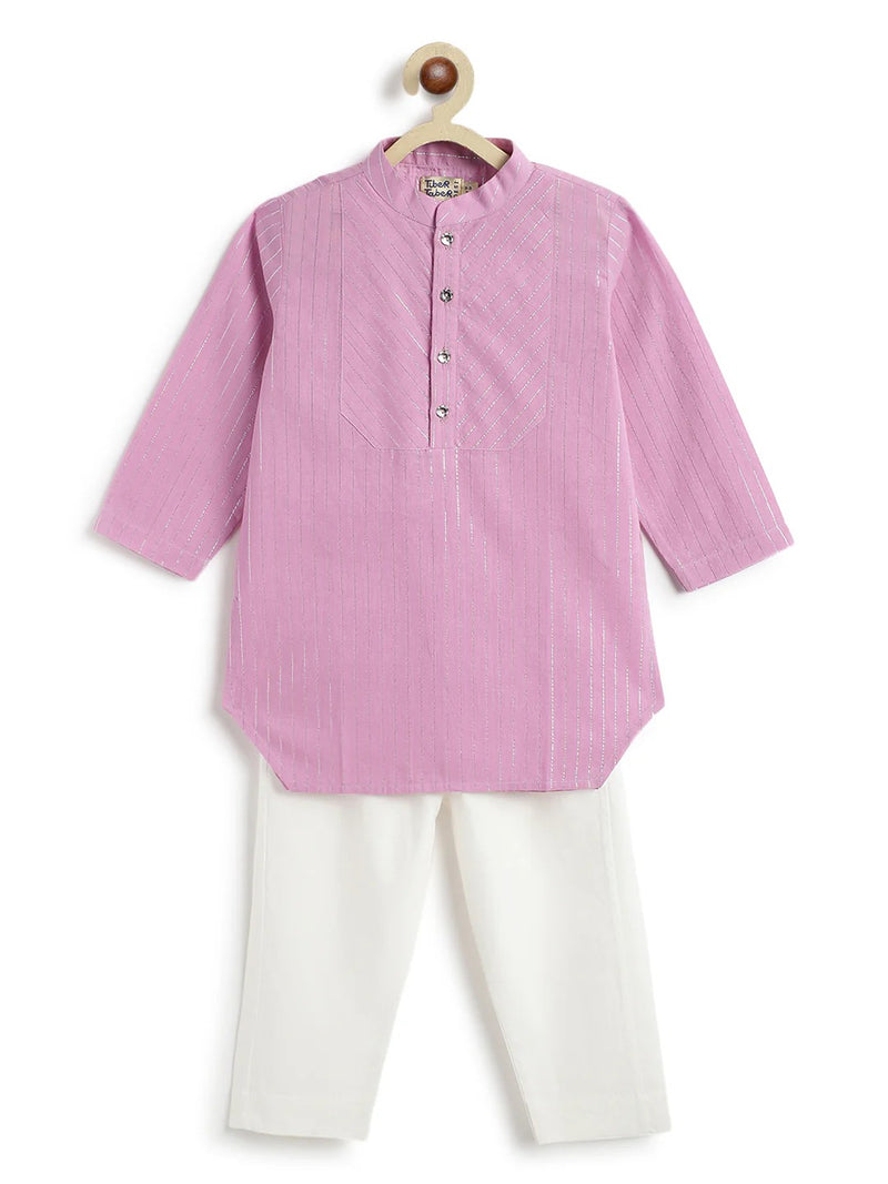 Boys Chandaniya Purple Kurta Pyjama Set