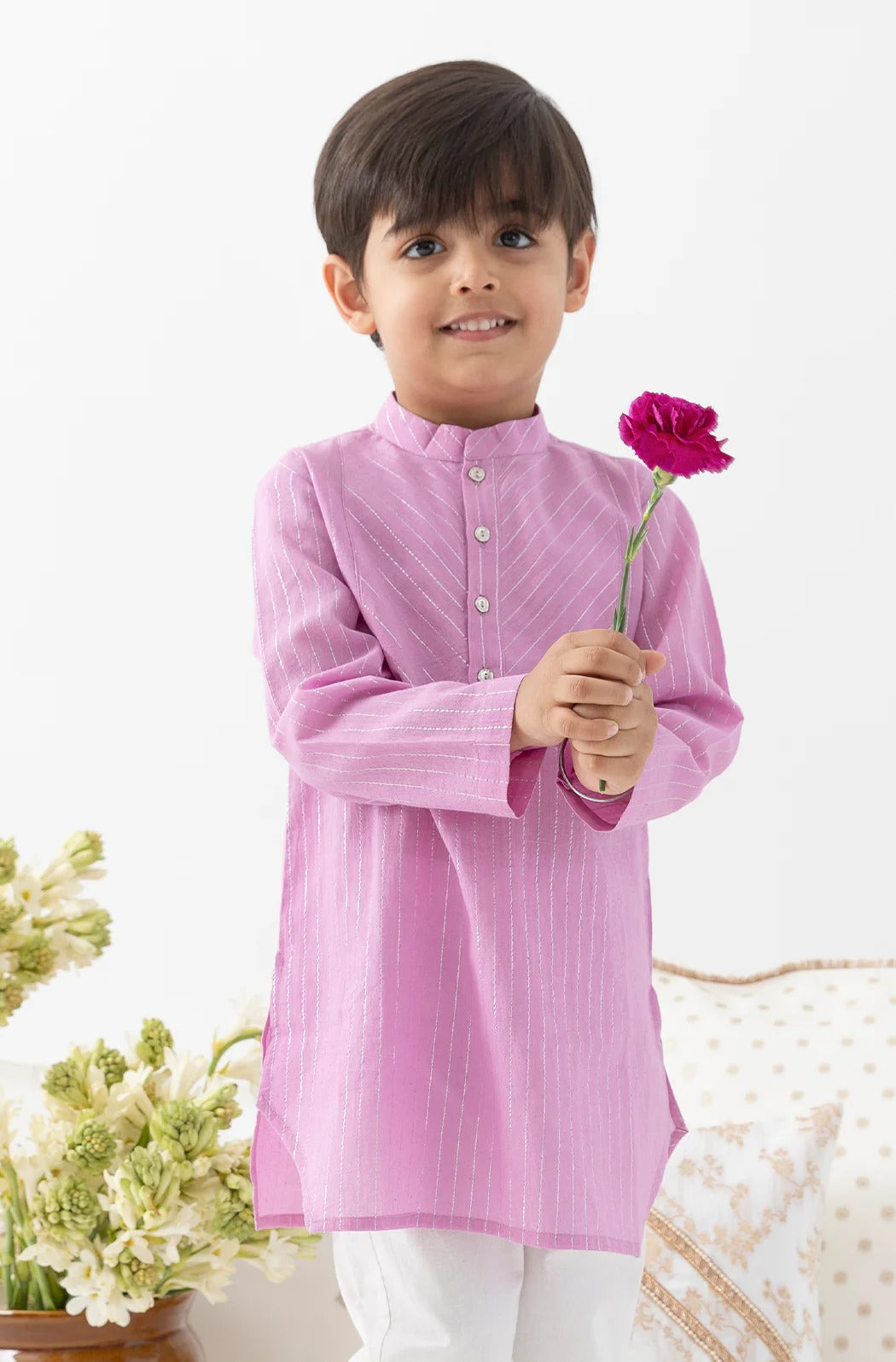 Chandaniya purple kurta pyjama set for boys