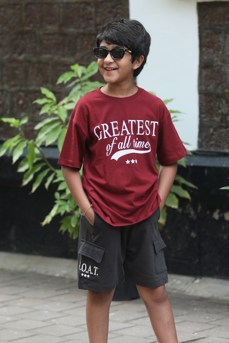 GOAT Varsity Boys Cotton Shorts Set