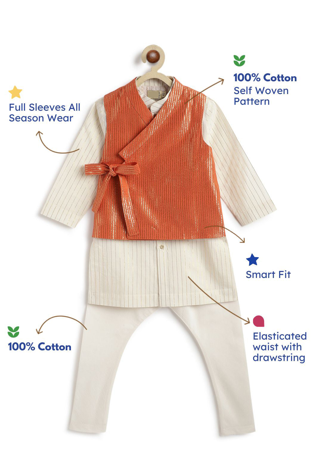 rust orange bundi for kids